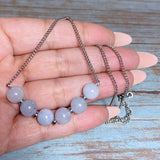 Aquamarine Stone Cluster Necklace (NICOLE-N)