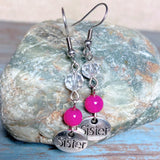 Sister Fuchsia Glass Earrings (SIS-E)