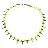 Neon Yellow Howlite Stone Spike Necklace (JOCASTA)