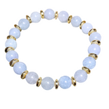 Aquamarine & Hematite Stone Bracelet (NICOLE-B2)