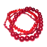 Red Glass Layered Bracelet (DORCIA)