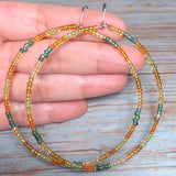 Multi Color Glass Boho Hoop Earrings (MAUREEN-E)