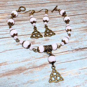 Celtic Knot Jewelry Set Bronze Pink (EILISH)