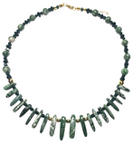 Green Jasper Stone Tribal Necklace (EVERGLADES)