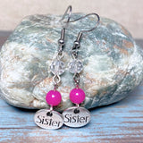 Sister Fuchsia Glass Earrings (SIS-E)