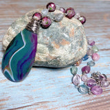 Agate Fluorite Stone & Glass Jewelry Set (FIORELLA)