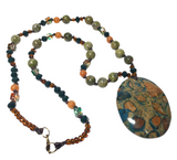 Earthy Stone & Glass Necklace (MEDORA)