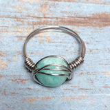 Amazonite Stone Ring Size 8 (DAPHNE-R2)