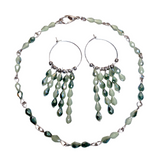 Earth Olive Green Glass Jewelry Set (TANSY)