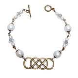 Infinity Bronze White Glass Bracelet (INFINITY-B)