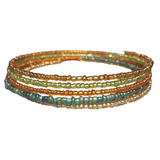 Multi Color Glass Boho Bangle Bracelet (MAUREEN-B)