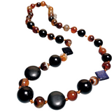 Earthy Agate Blue Goldstone Gemstone Necklace (GAIA)