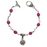 Flower Fuchsia Glass Bracelet (DAISY-B)