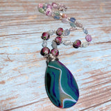 Agate Fluorite Stone & Glass Jewelry Set (FIORELLA)