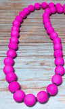 Magenta Acylic Cord Beaded Set (FELICIA)