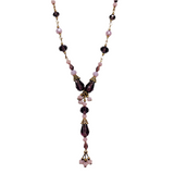 Purple Glass Bronze Necklace