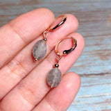 Labradorite Stone Rose Gold Earrings (MISHA-E)