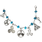 Celtic Triskelion Blue & White Charm Bracelet (BETHA)