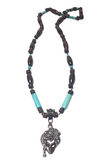 Venetian Mask Wood & Howlite Gemstone Necklace (ARSENIA)