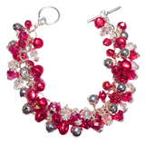 Red Silver Jingle Bell Chunky Bracelet (HOLLY-B)