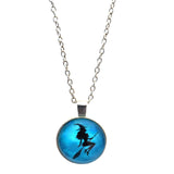 Flying Witch Glass Dome Necklace (ANISE)