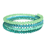 Teal Green Glass Layered Bangle Bracelet (JESSICA)