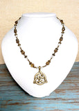 Celtic Knot Bronze Glass Necklace