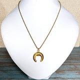 Tiger Eye Stone Crescent Moon Necklace (APOLLO)