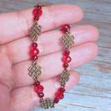 Knot Bracelet Bronze & Red