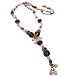 Purple Glass Bronze Necklace