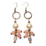 Sunstone Stone & Pearl Earrings (MALINDA)