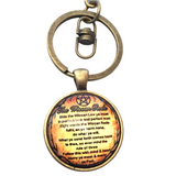 Wiccan Rede Bronze Glass Dome Keychain (WICCA)