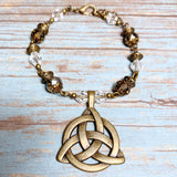 Celtic Knot Bronze Glass Bracelet