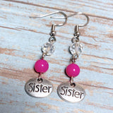 Sister Fuchsia Glass Earrings (SIS-E)