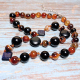 Earthy Agate Blue Goldstone Gemstone Necklace (GAIA)