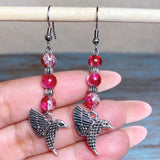 Hummingbird Fuchsia Glass Jewelry Set (BIRDIE)