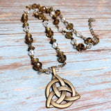 Celtic Knot Bronze Glass Jewelry Set