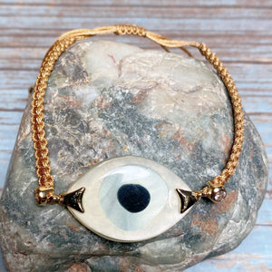 Evil Eye Tan Cord Bracelet (NAWAL)