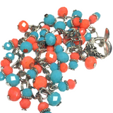 Coral and Teal Glass Bracelet