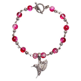 Hummingbird Fuchsia Glass Bracelet (BIRDIE-B)