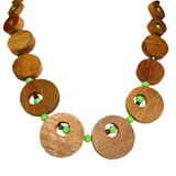 Natural Wood Apple Green Necklace (GLENWOOD)