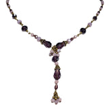 Purple Glass Bronze Necklace