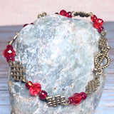 Knot Bracelet Bronze & Red