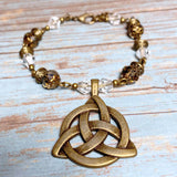 Celtic Knot Bronze Glass Bracelet