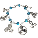 Celtic Triskelion Blue & White Charm Bracelet (BETHA)