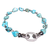 Howlite Stone Zirconia Clasp Bracelet