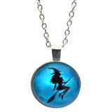 Flying Witch Glass Dome Necklace (ANISE)