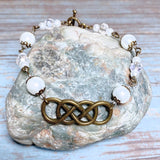 Infinity Bronze White Glass Bracelet (INFINITY-B)