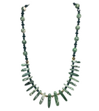 Green Jasper Stone Tribal Necklace (EVERGLADES)