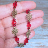 Knot Bracelet Bronze & Red